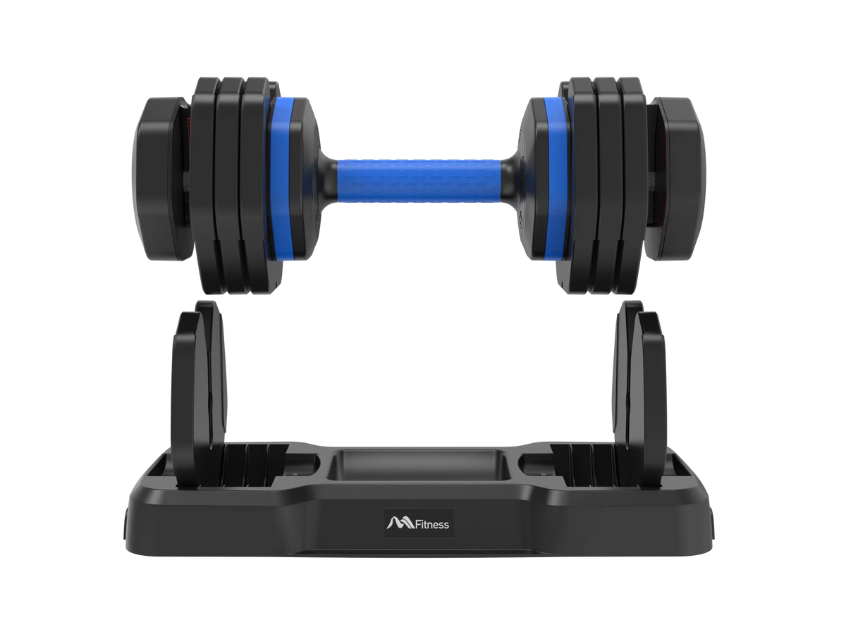 Adrinfly Adjustable Dumbbell - 55lb x2 Dumbbell Set of 2 with Anti-Slip Handle, Fast Adjust Weight by Turning Handle with Tray, Exercise Fitness Dumbbell Suitable for Full Body Workout