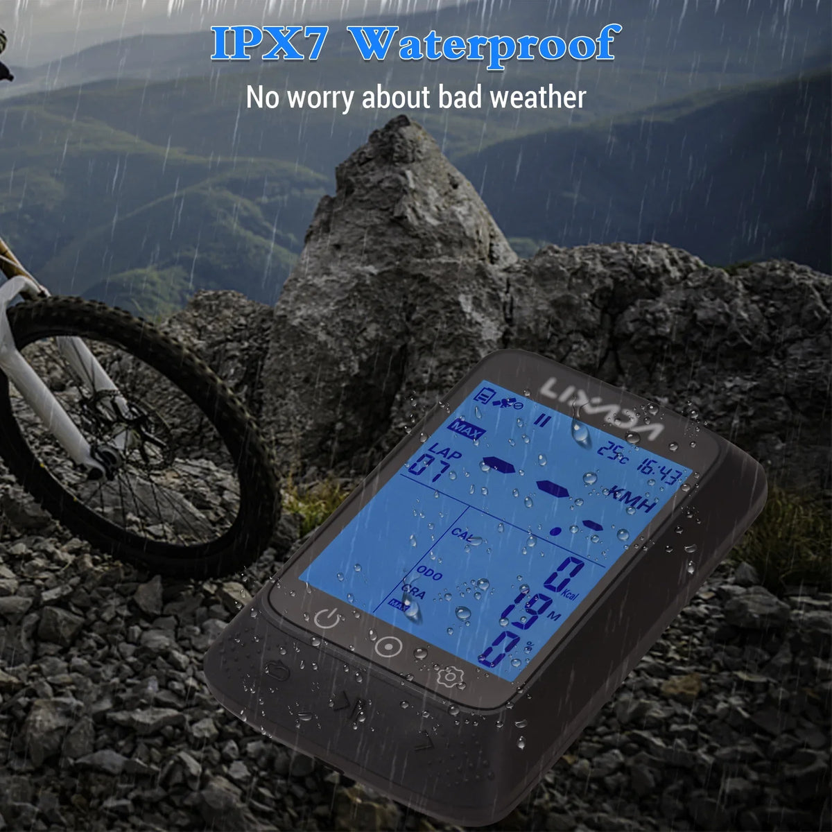 Aibecy Bike Computer with  Wireless Waterproof + Sensor and  Connectivity, 2.3in Altitude Gradient, Strava  Support