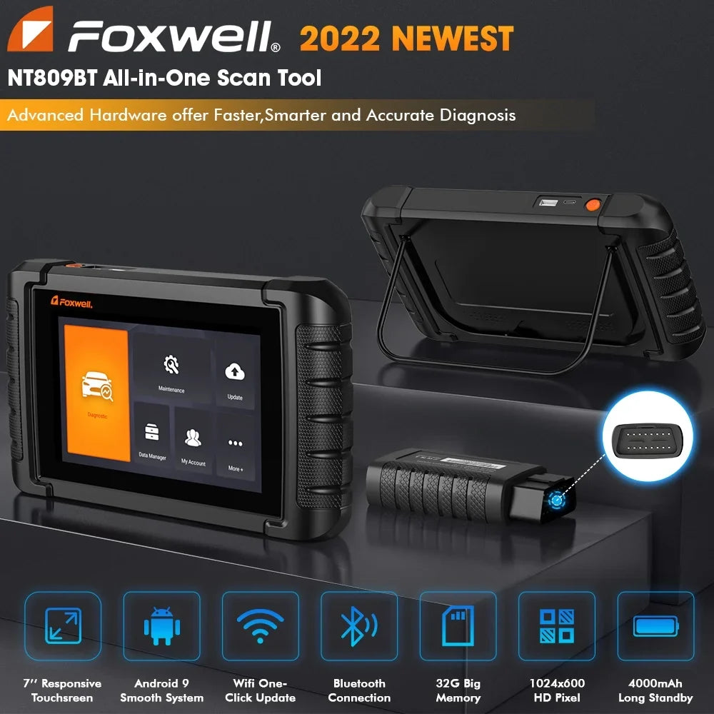 Foxwell  Advanced Bluetooth Car Scanner Bi-directional Control Active Test Automotive Scanner 30 Maintenance Services  Scanner Auto Analyzer Code Reader Automotive Diagnostic Scan Tool
