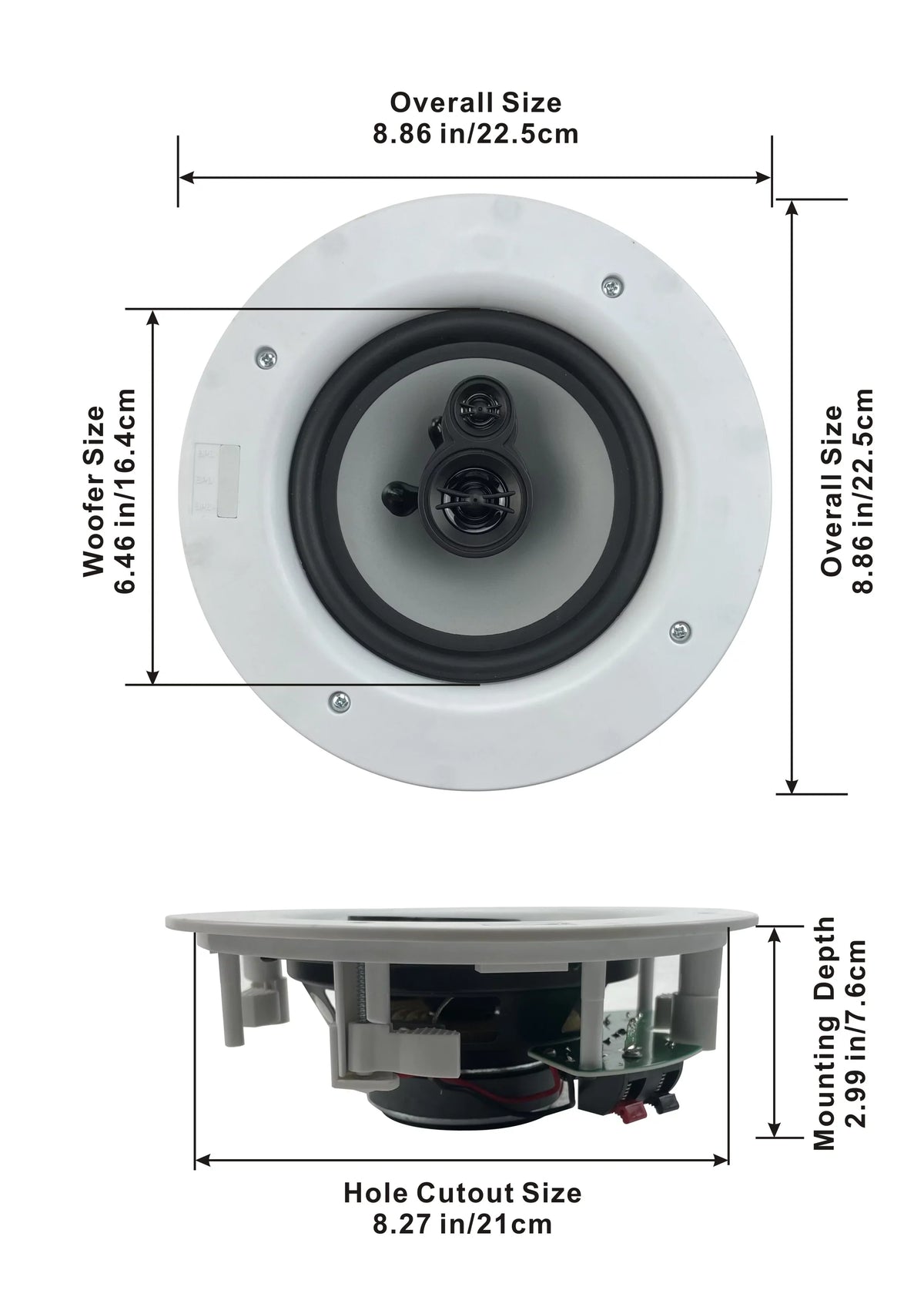 Acoustic Audio CSic64 Frameless 6.5" In Ceiling 5 Speaker Set 3 Way Home Theater Speakers