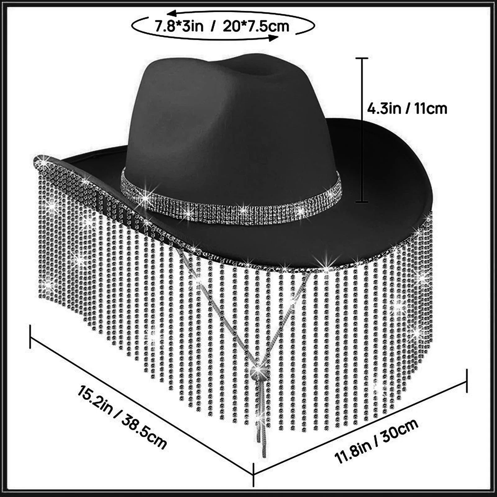 Segolike Cowboy Hat Men Cowgirl Hat Sun Protection Lightweight with Chin Strap Unisex Sunhat Sun Hat for Camping Street Beach Festivals Backpacking Black
