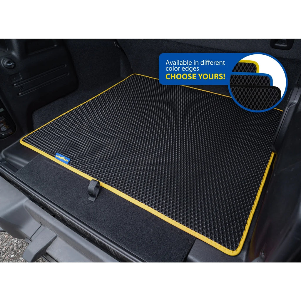 Goodyear Custom Fit Cargo Mat Liner for Jeep Wrangler 2019-2024 - Heavy Duty Trunk Liner, Dimond Shape, Luggage with Waterproof, Liquid & Dirt Trapping Technology - Anti-Slip Cargo Liner -
