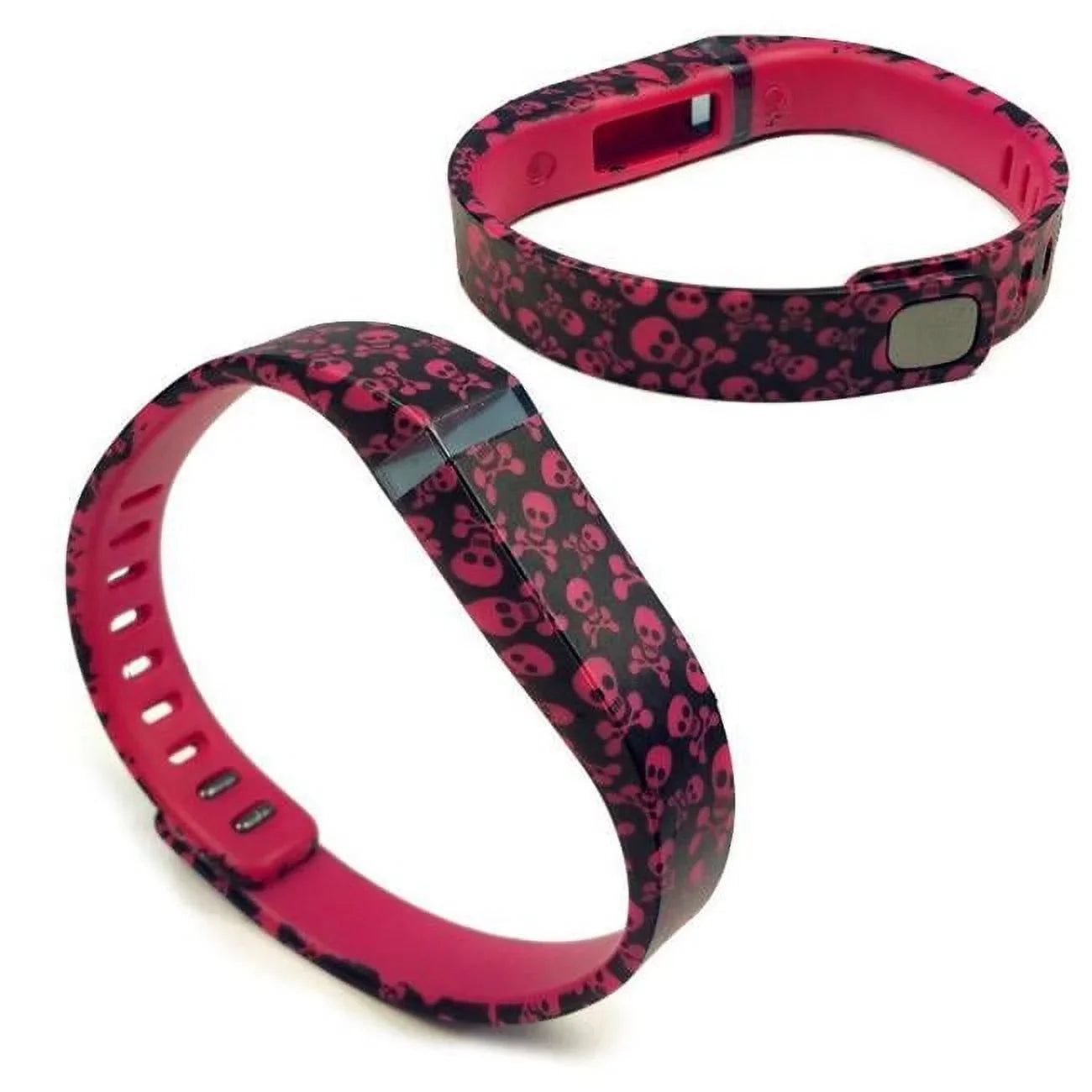 '-30 Adjustable Strap & Wristband & Clasp for Fitbit Flex, Skeleton Red - Large