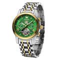 Automatic Watches for Men Luxury Business Dress Mens Watches Diamond Skeleton Self-Winding Stainless Steel Band