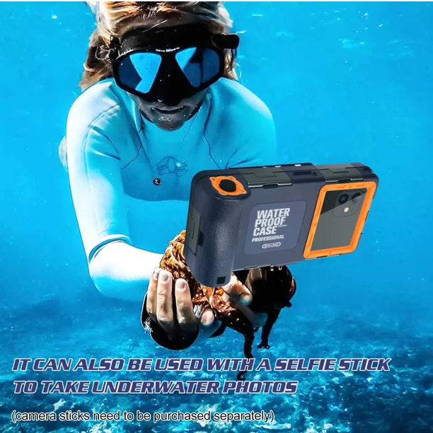 UrbanX Professional [15m/50ft] Swimming Diving Surfing Snorkeling Photo Video Waterproof Protective Case Underwater Housing for  10 Lifestyle And all Phones Up to 6.9 Inch  with Lanyard