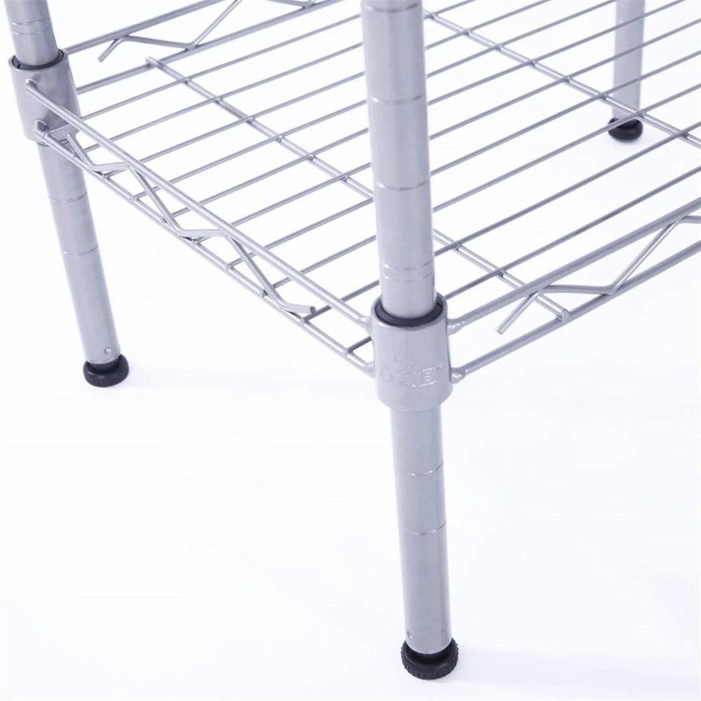 4-Tier Wire Shelving Unit Metal Storage Rack Adjustable Organizer Perfect for Pantry Laundry Bathroom Kitchen Closet Organization (Silver, 13.77L x 9.84 Wx 31.5H)
