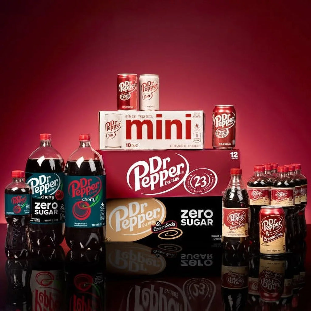 Dr Pepper Zero Sugar Soda Pop, 12 fl oz, 24 Pack Cans