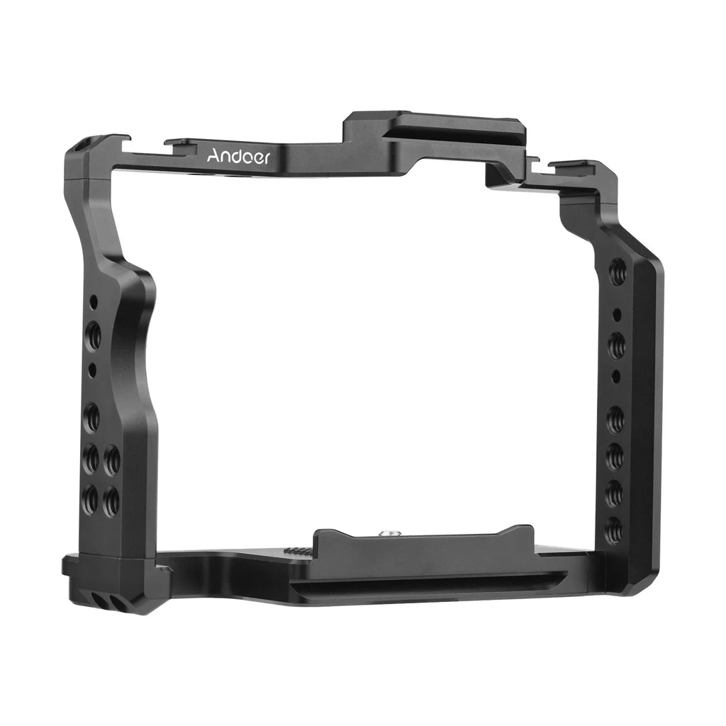 Camera Cage Aluminum Alloy Video Cage with Dual Cold Shoe Mounts Numerous 1/4 Inch Threads Replacement for Sony / / /  /  /