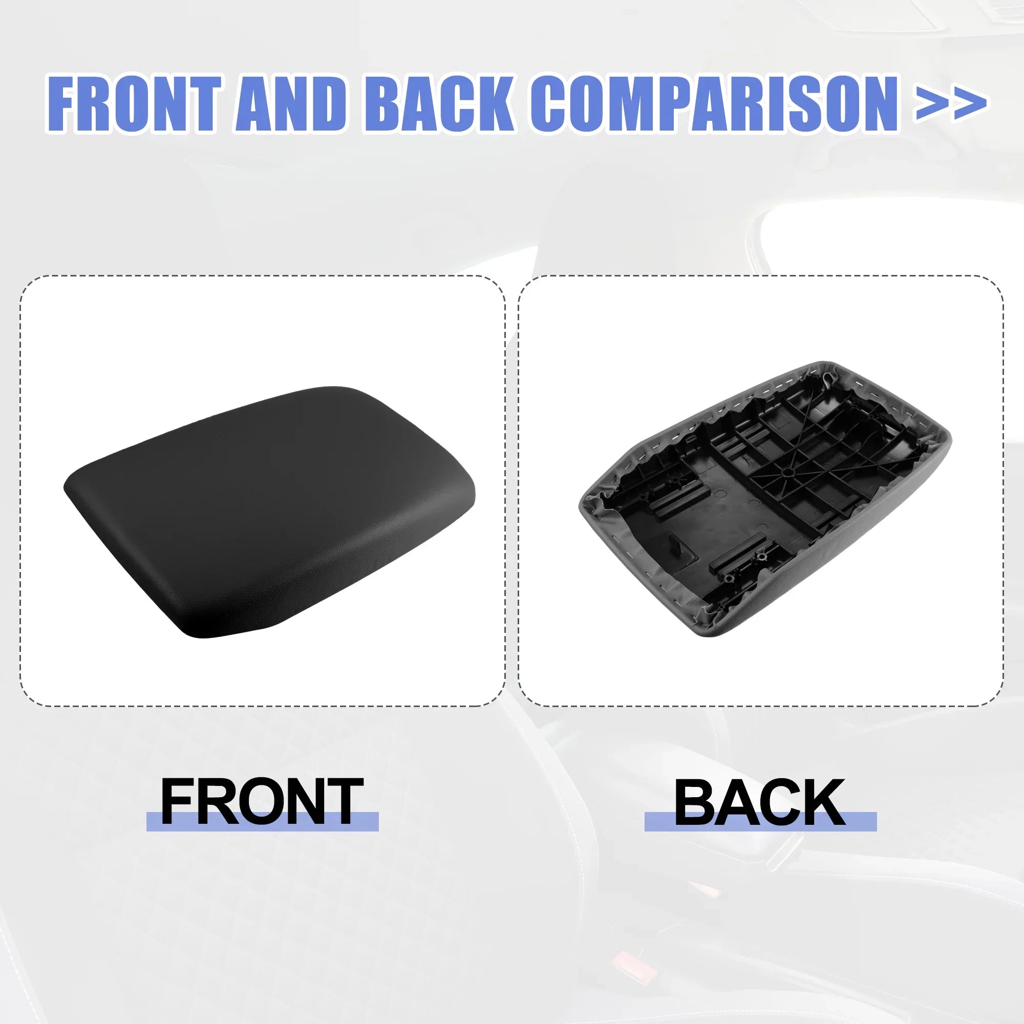 Car Center Console Armrest Seat Box Cover Protector for Toyota Highlander 2009-2014 Faux Leather Black