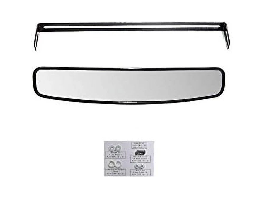 SuperATV Curved  Rear View Mirror for Can|Am Defender  5 /  8 /  10 /  |17" x 3" Convex Can Am Rear View Mirror|Ultra|Wide Viewing Angle|Aluminum Clamps and Mirror Frame|-018-02