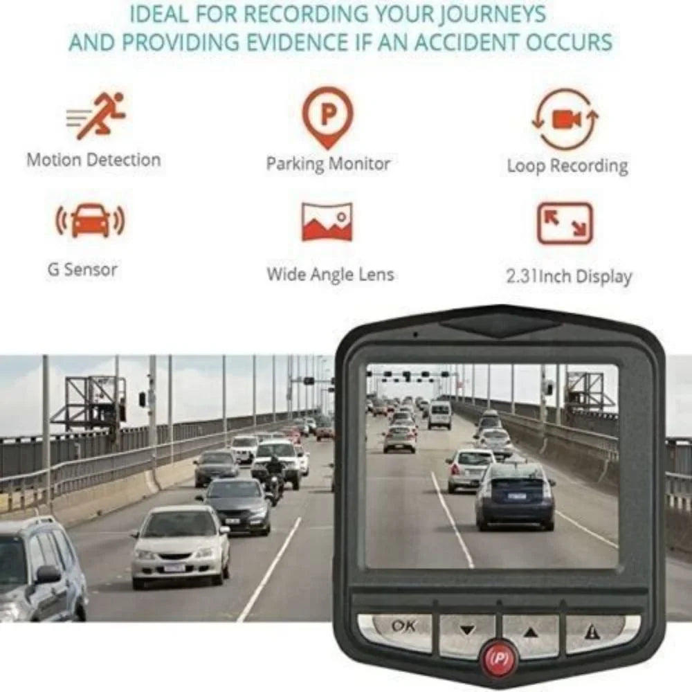 2.4'' Full  1080P Dash Cam Car  Front or Rear Camera Night Vision -sensor