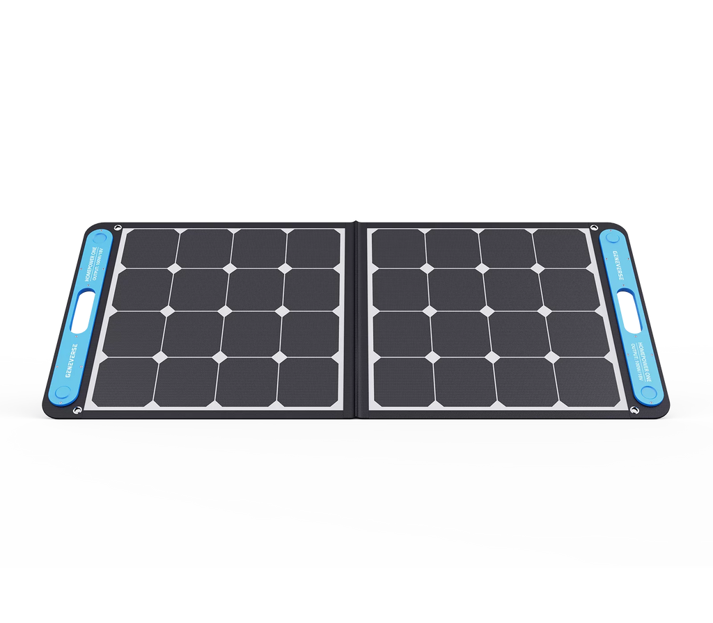 100 Watts SolarPower One Monocrystalline Portable Solar Panel with built-in - and - ports