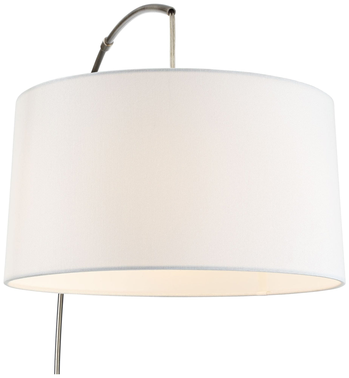 360 Lighting Modern Arc Floor Lamp with  Charging Port 72" Tall Brushed Nickel White Drum Shade for Living Room Reading House