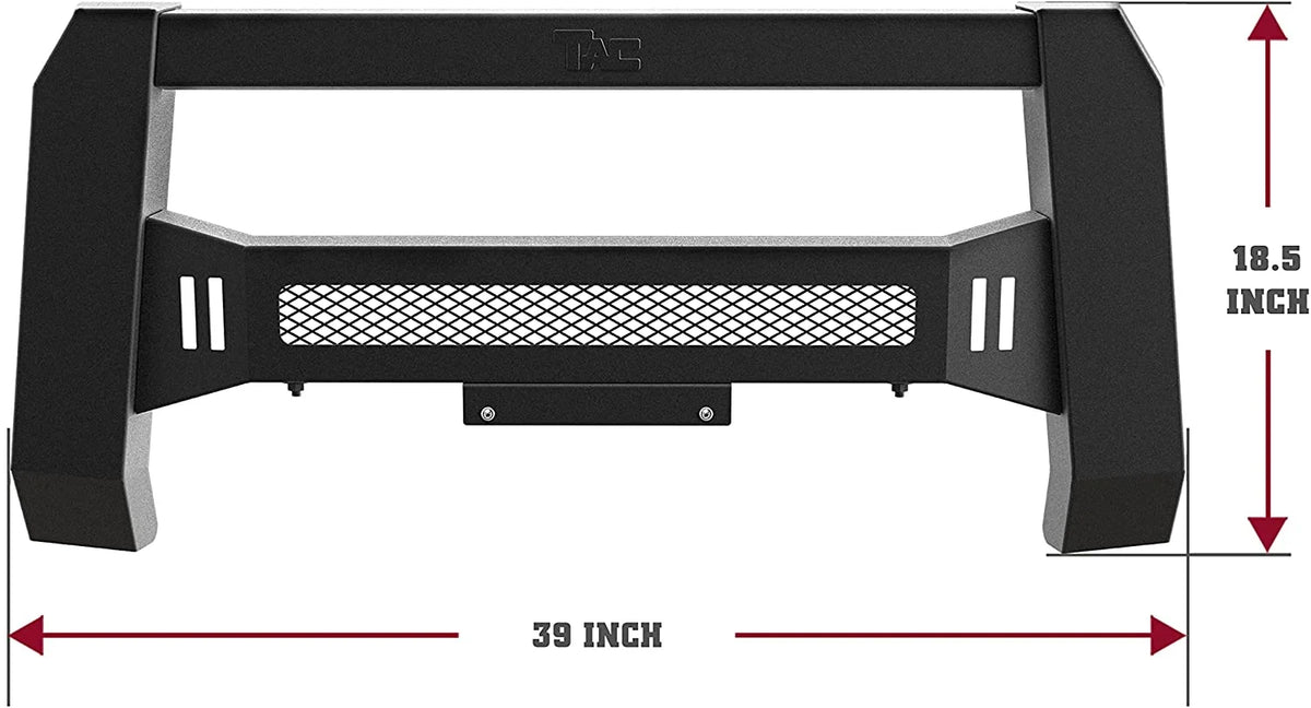 Modular Bull Bar Compatible with 2005-2023 Toyota Tacoma Pickup Truck Fine Textured Black (Predator Mesh Version)