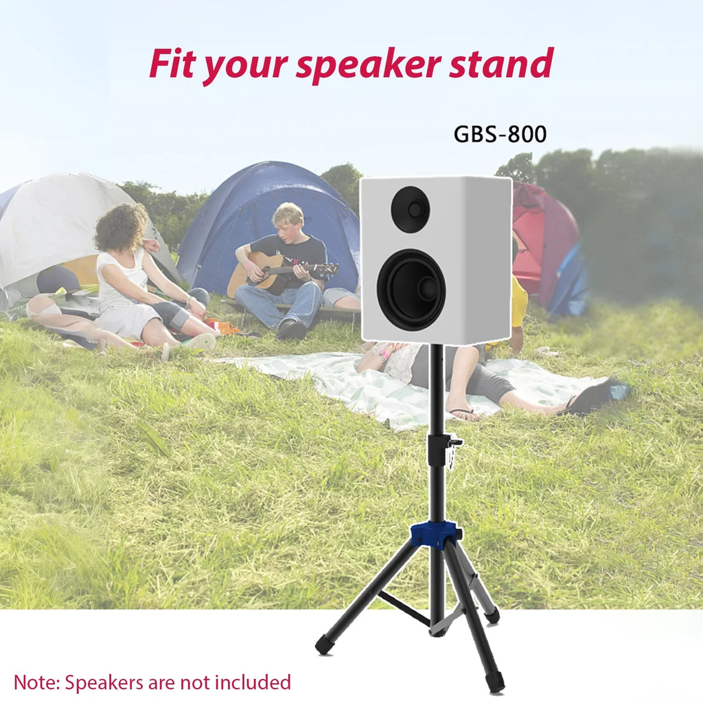 Carevas Heavy Duty Speaker Stand with Telescoping Height, Three point Triangle Base Bracket, for Studio Speakers