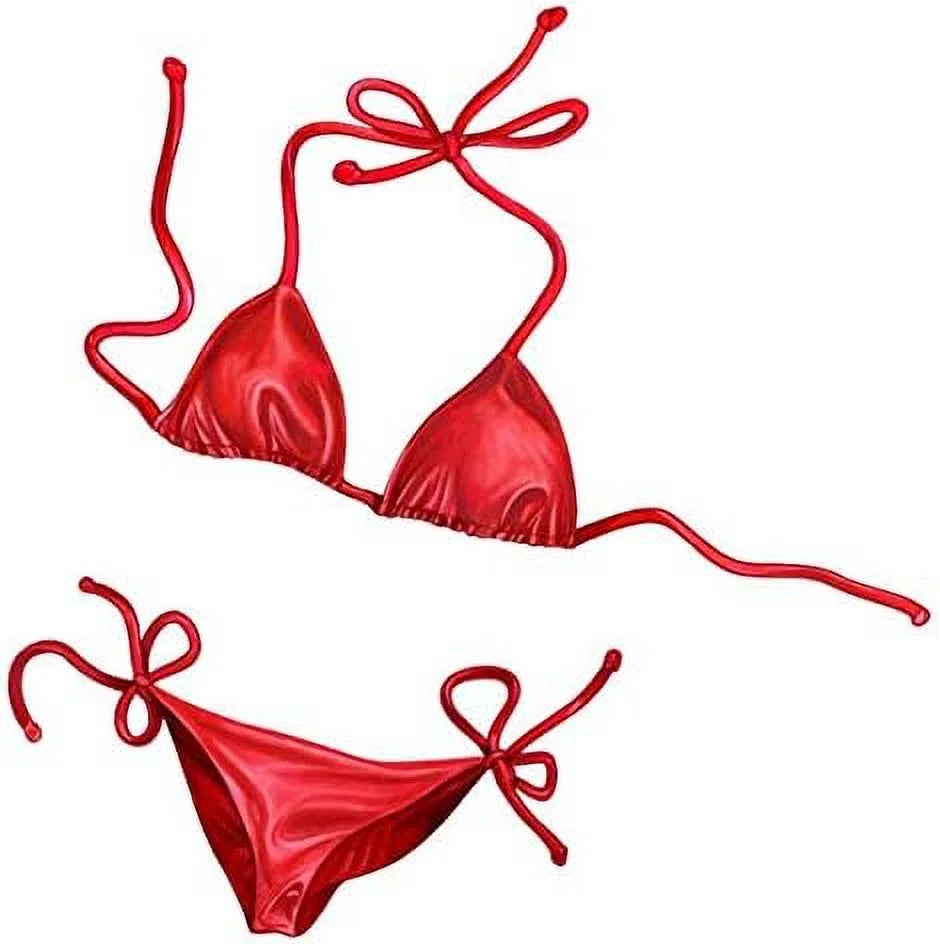 Red Bikini Porcelain Swimming Pool Mosaic (25"  22")