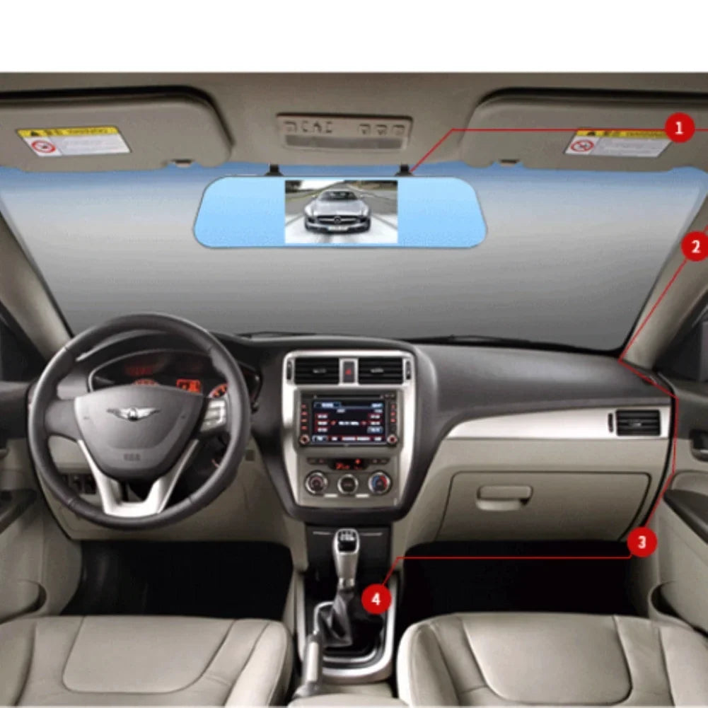 Driving recorder dual recording 5 inch  1080P night vision rear view car video recorder  full touch screen