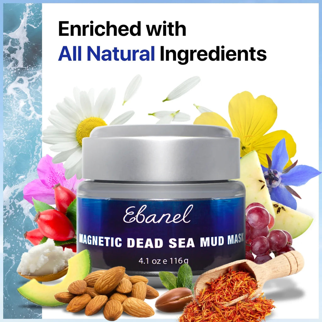Ebanel Magnetic Dead Sea Mud Mask for Face, 4.1oz Deep Pore Cleansing Moisturizing Face Mask