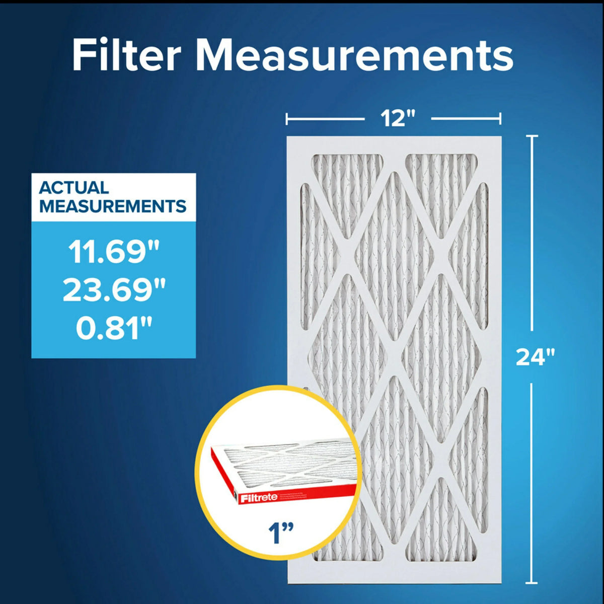 Filtrete 12x24x1 Air Filter,  1000  11, Allergen Defense, 4 Filters