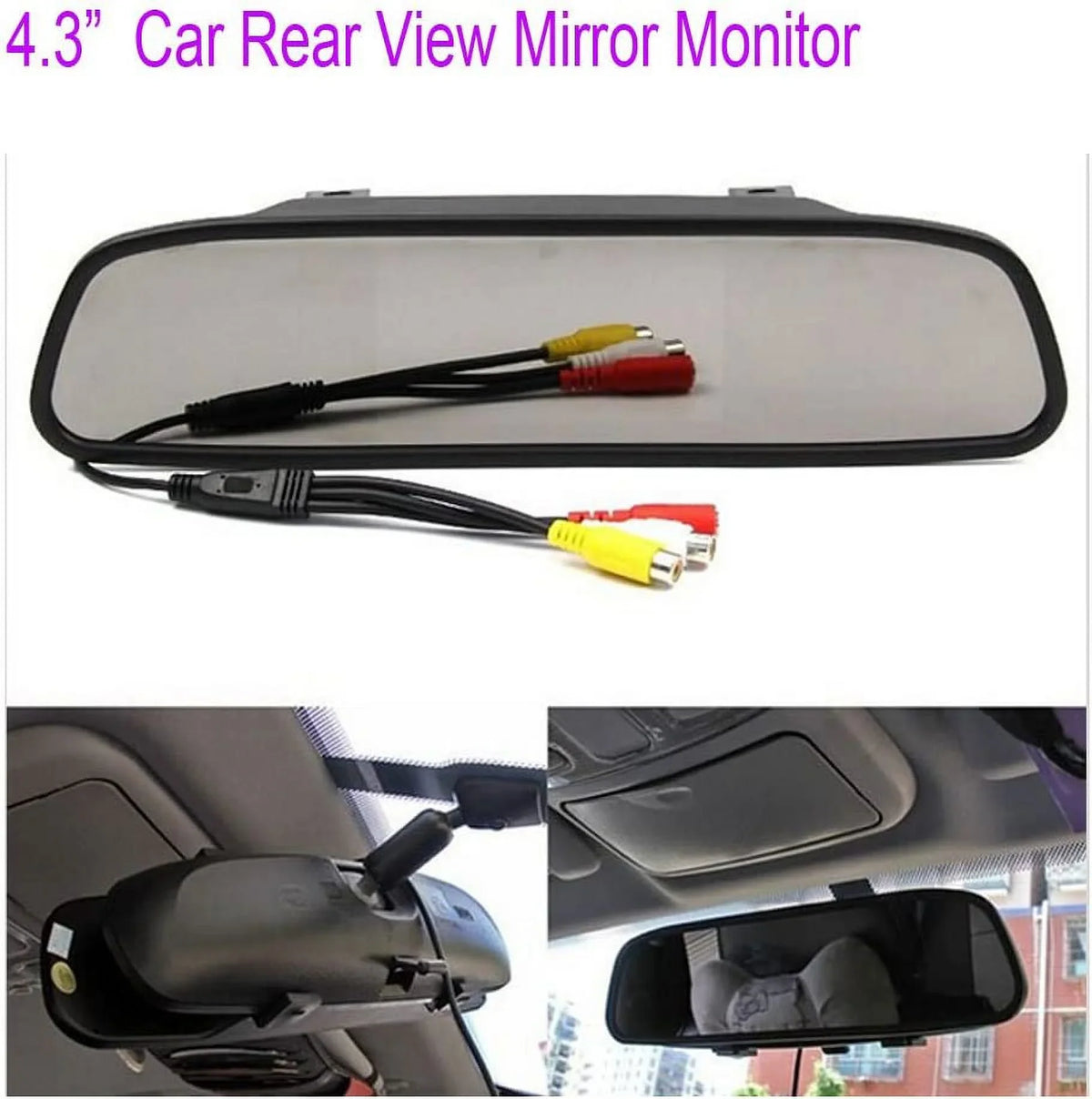 4.3"   Car Rear View Mirror Monitor Kit + Waterproof Mini Backup Reverse Reversing Camera 170°for Car/Vehicle