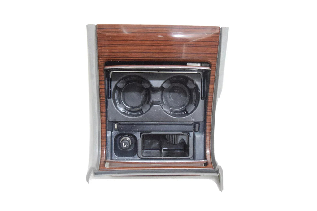 Center Console Cup Holder Woodgrain + Gray Compatible With 03 04 05 06 Cadillac Escalade