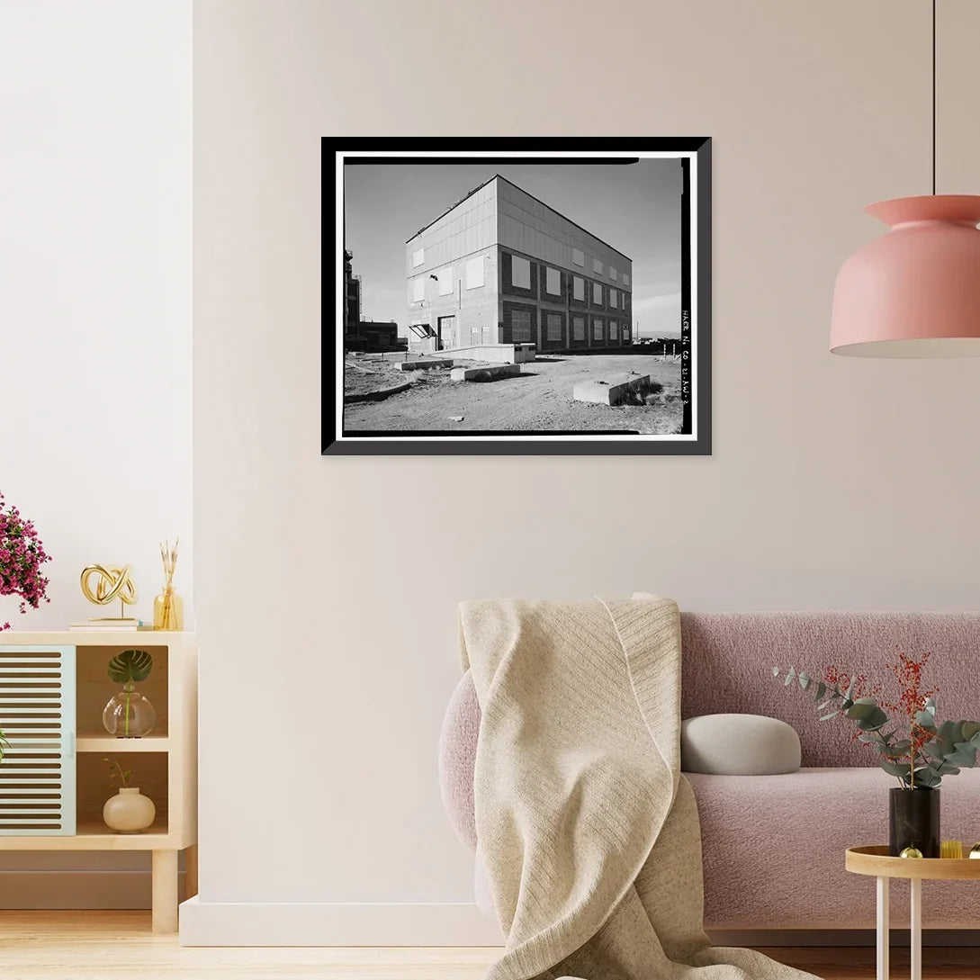 Historic Framed Print, Rocky Mountain Arsenal, Chlorine Evaporator & Storage Building, 800 feet South of December Seventh Avenue; 600 fee, Commerce City, Adams County,  - 2, 17-7/8" x 21-7/8"