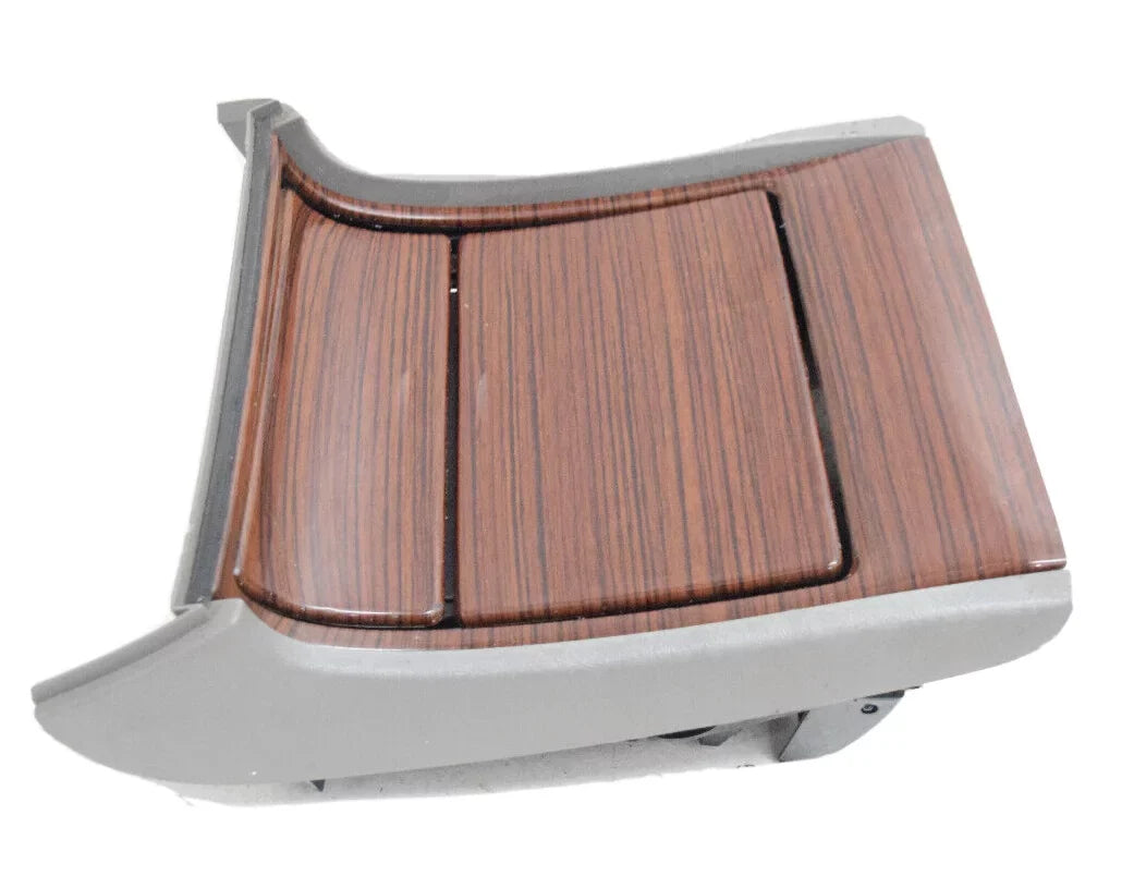 Center Console Cup Holder Woodgrain + Gray Compatible With 03 04 05 06 Cadillac Escalade