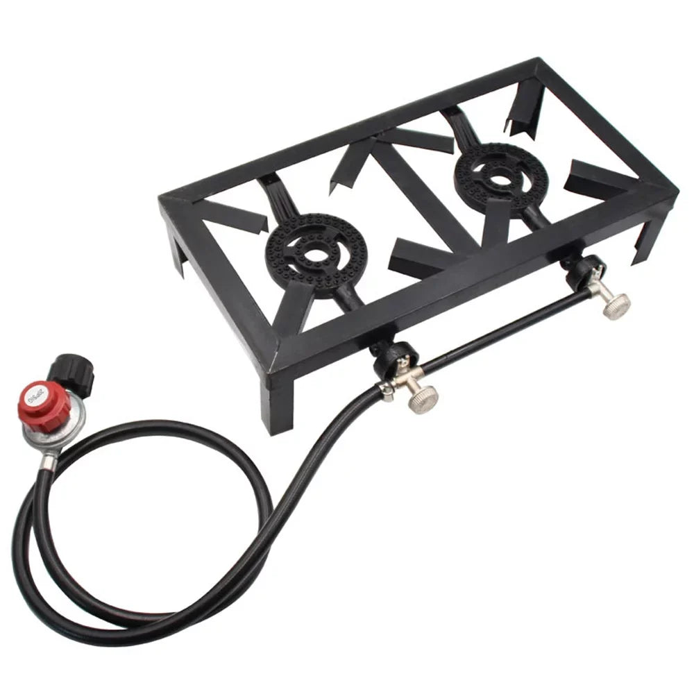 Lixada Propane Gas Cast Iron Stove Double Size for Patio  Camping Cooking Standard