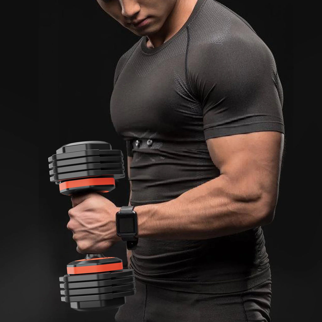Adjustable 25lbs Dumbbell Set 5-in-1 - Anti-Slip Metal Handle for Full Body Home Gym Workouts