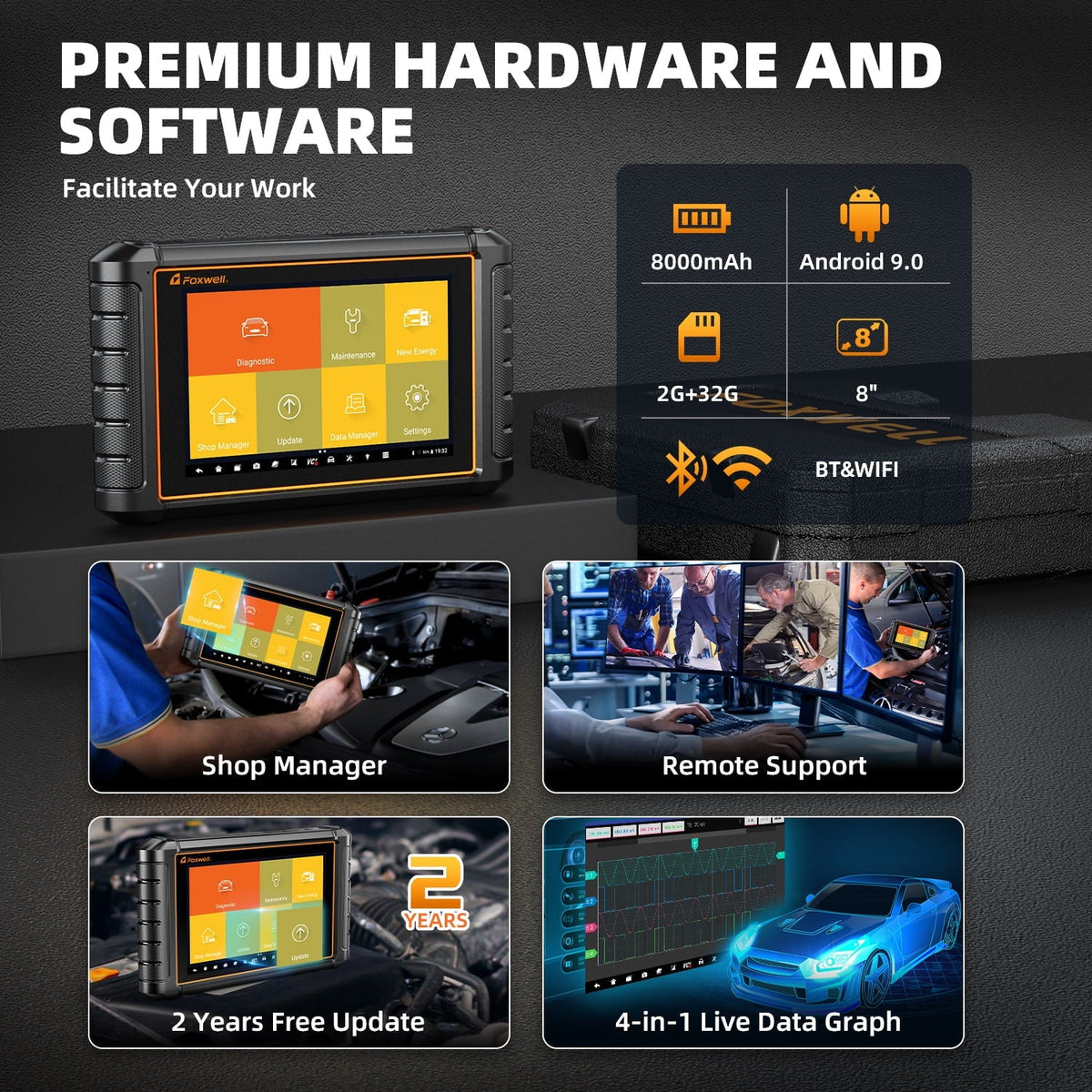 Foxwell  Automotive Diagnostic Scan Tool All Systems Bi-directional Control Active Test  Scanner 30+ Reset Services Car Scanner  Code Reader AutoVIN  AutoAuth Vehicle Analyzer