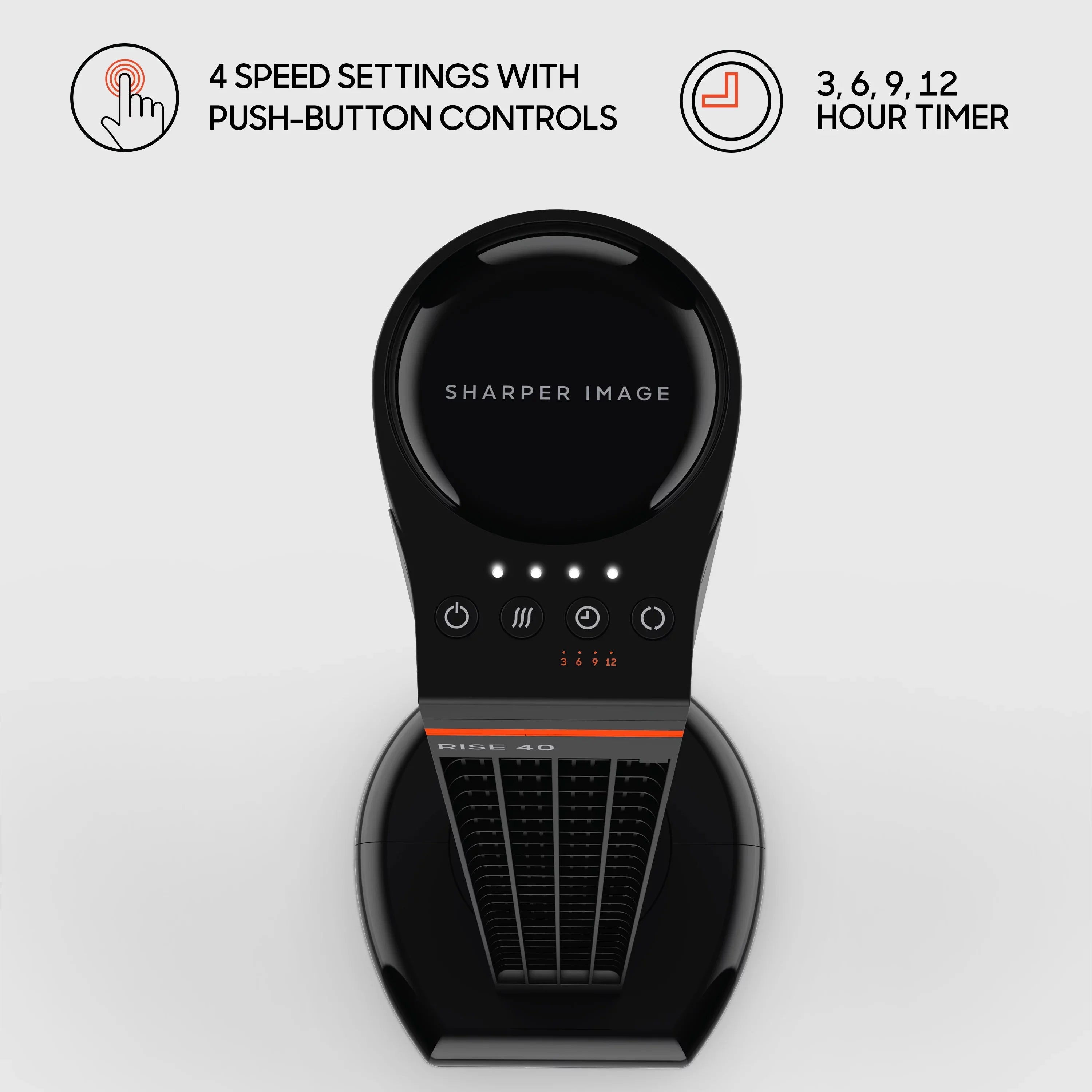 Sharper Image  40 Oscillating Tower Fan with 4 Speeds and Remote Control