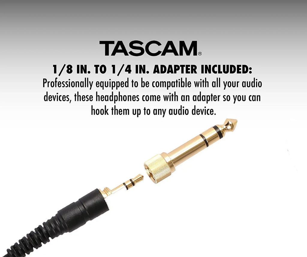 Tascam -03 Closed Back Over-Ear Headphones (Black)