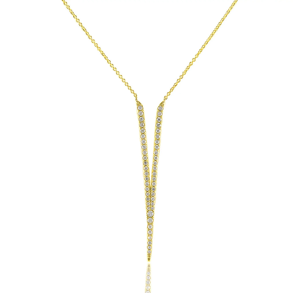 Blue Box Boutique Inc Cubic Zirconia Gold Pointed  Drop Pendant Necklace for Women, Teens