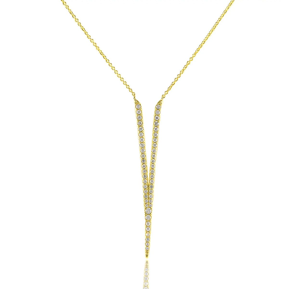 Blue Box Boutique Inc Cubic Zirconia Gold Pointed  Drop Pendant Necklace for Women, Teens