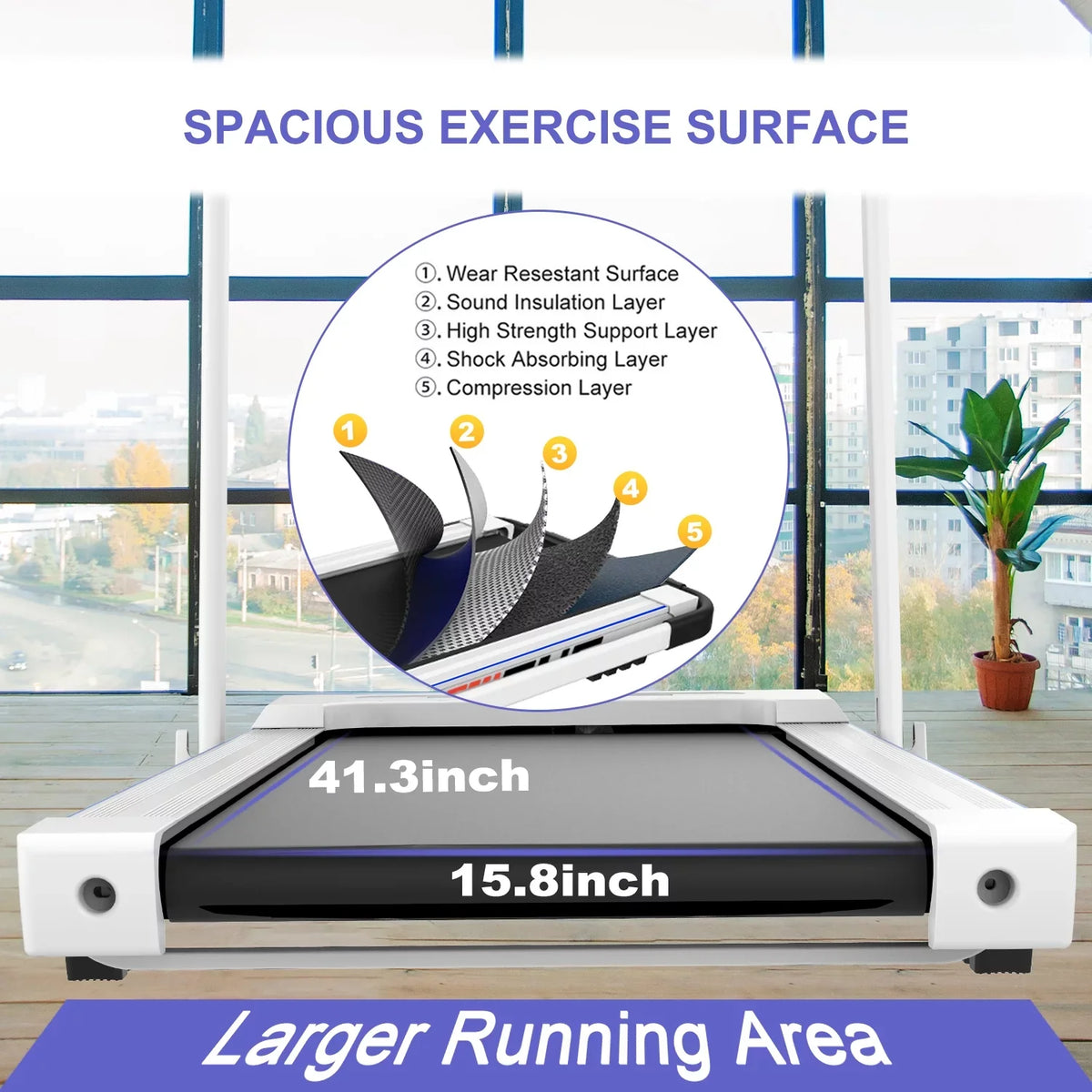 ikayaa  2 in 1 Under Desk Treadmill - 2.5  Folding Treadmill for Home, Installation-Free Foldable Treadmill Compact Electric Running Machine, Remote Control &  Display Walking Running Joggi