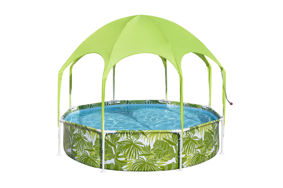8 ft. x 20 in. Round Above Ground Pool Set With Pool Shade