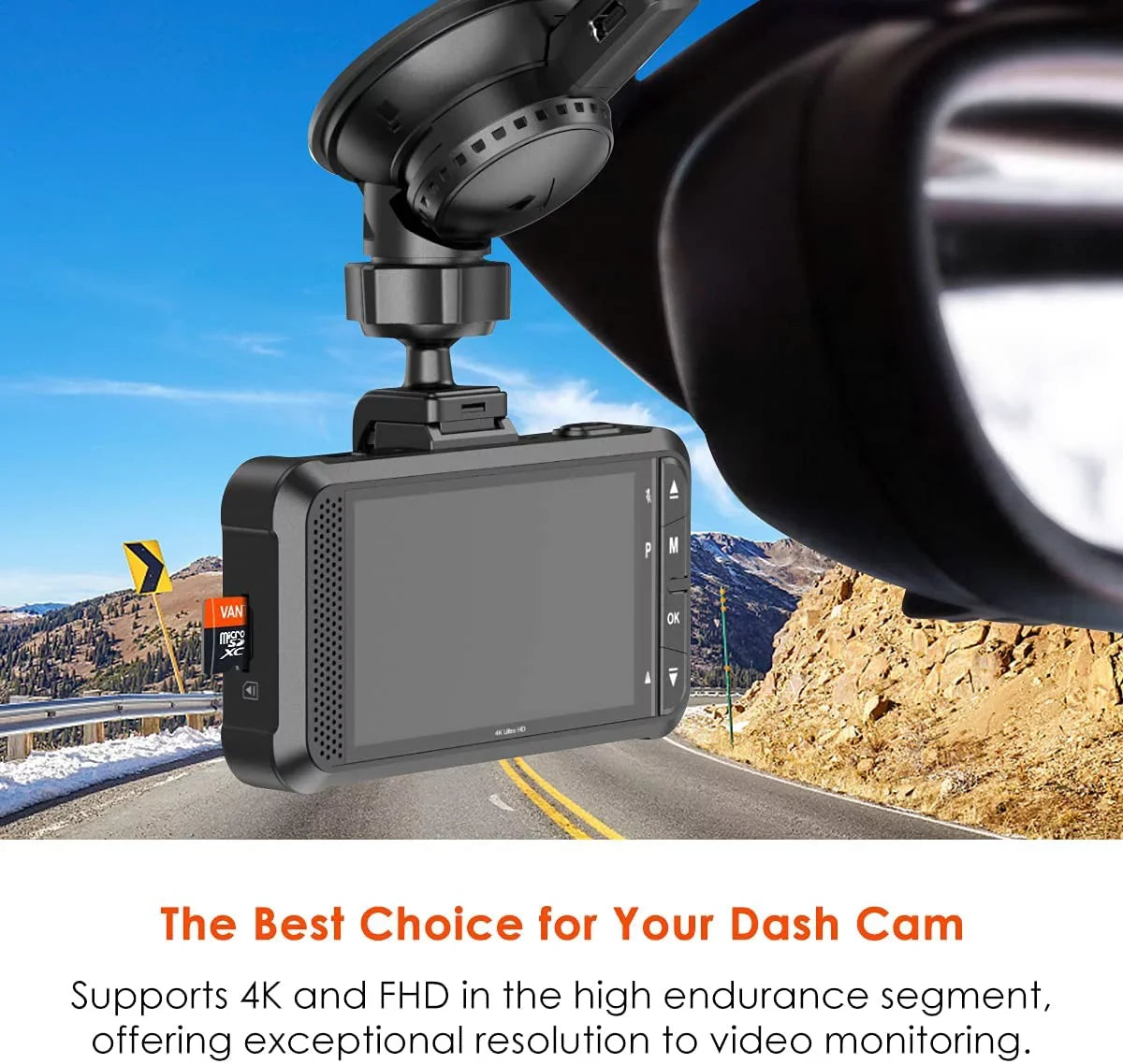 Vantrue 128GB   Class 10 MicroSDXC - 4K  Video Monitoring Memory Card with Adapter for Dash Cams, Body Cams, Action Camera, Other Surveillance & Security Cams