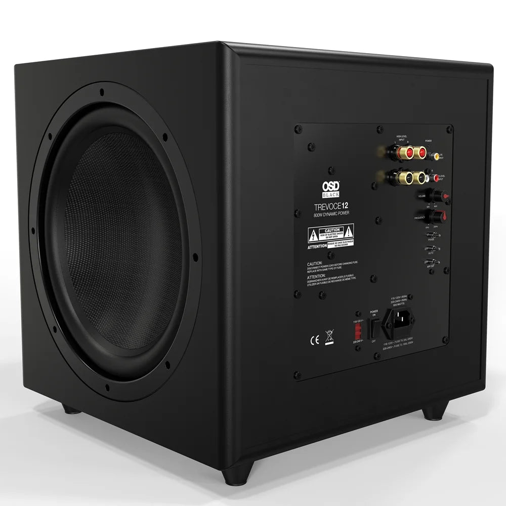 Trevoce 12EQ Triple Driver Active Subwoofer 500W, Native  15Hz Bass Response, Faux Leather Finish