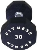French Fitness Urethane 8 Sided Hex Dumbbell 30 lbs - Single (New)