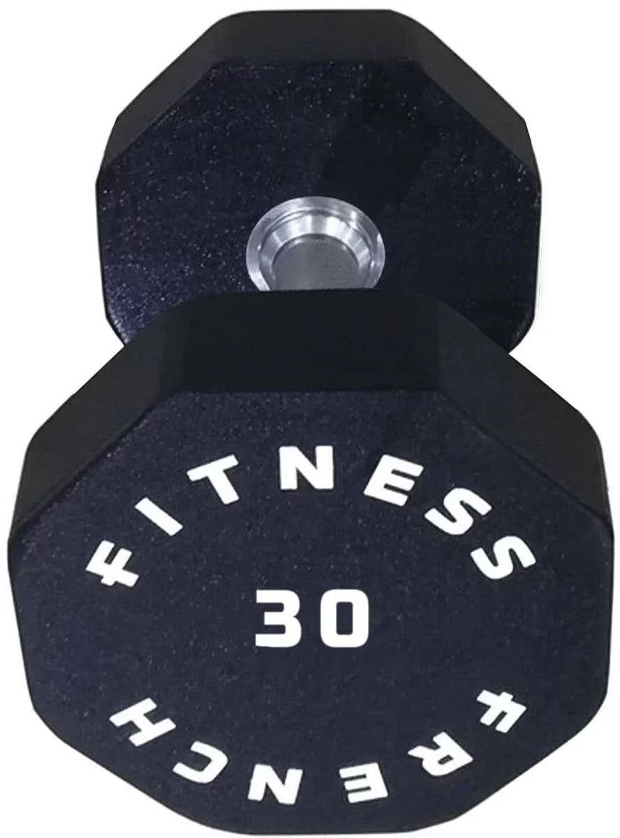 French Fitness Urethane 8 Sided Hex Dumbbell 30 lbs - Single (New)