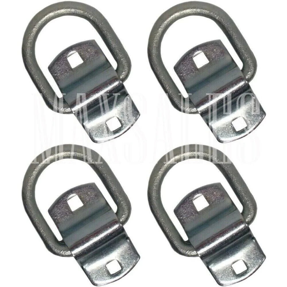 4  Bolt-On -Ring 1/2" Cargo Strap Tie Down Flatbed Truck Trailer Rings