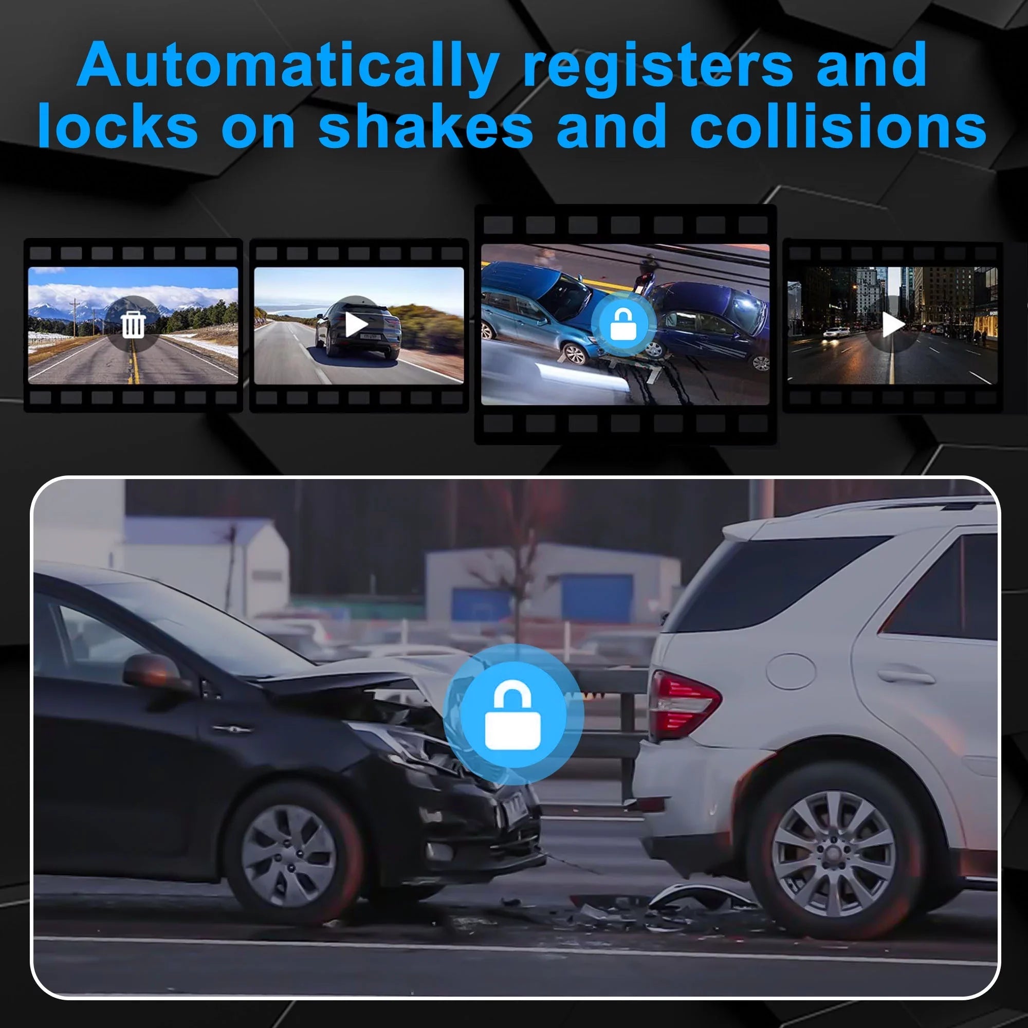 Car Rear View Mirror Camera,  1080P Dash Cam Backup Camera, Dual Driving Recorder with Night Vision, -Sensor,  Touch Screen