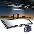 Xprite 13" Curved  Rear View Mirror w/ Integrated  Lights & Switch for 1.75"-2" Rollbars