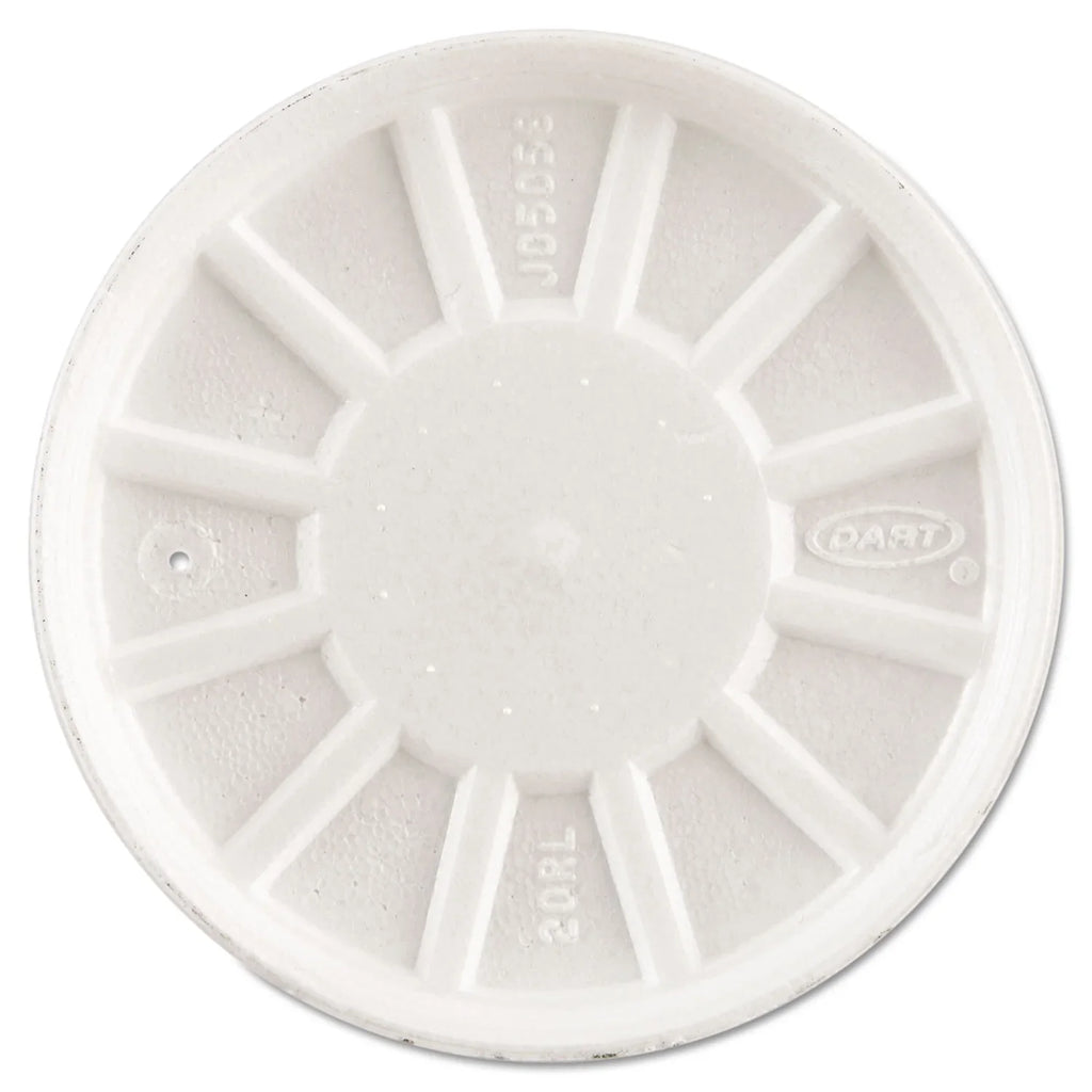 Dart  Vented Foam Lids Fits 6 to 32 oz Cups, White - Case of 5