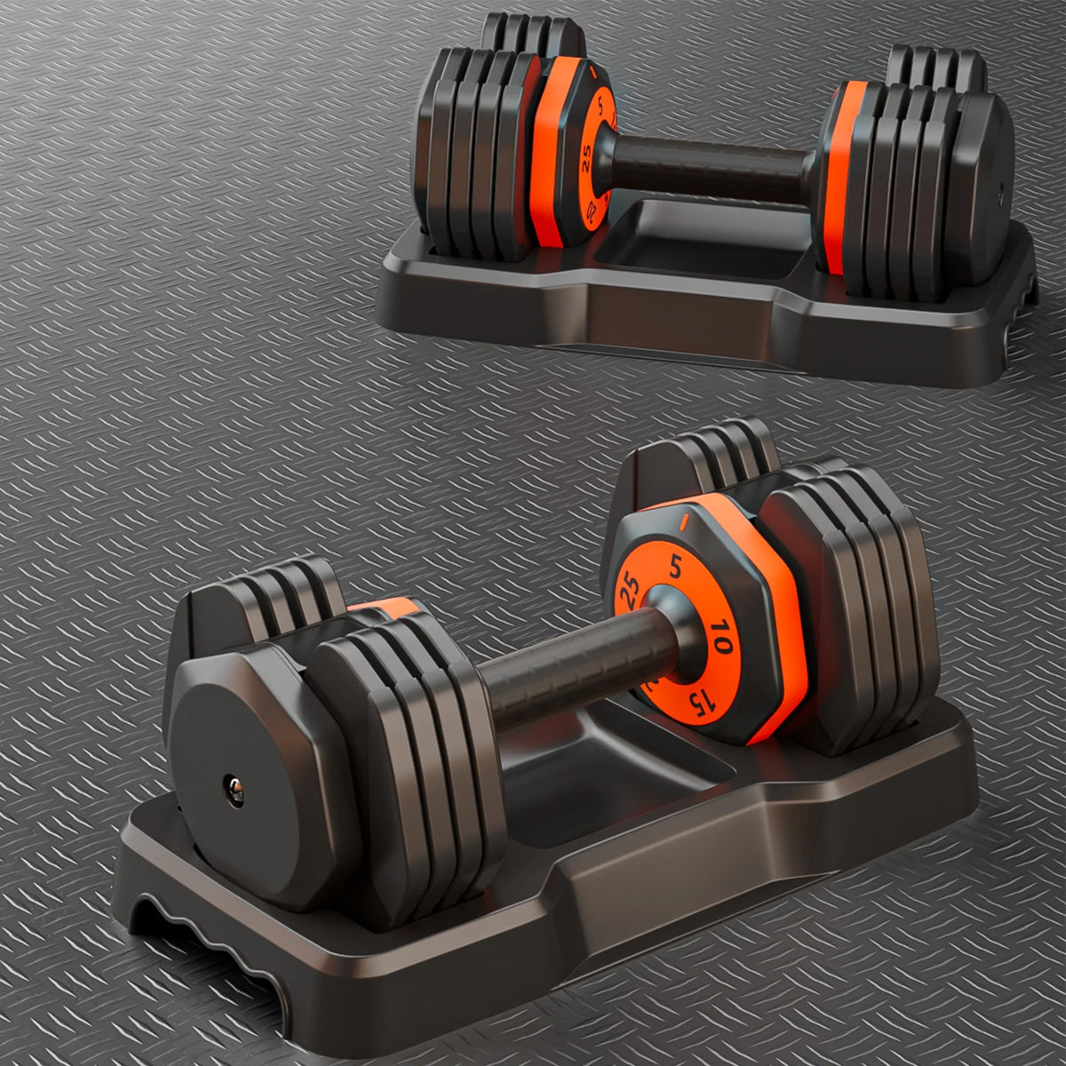 Adjustable 25lbs Dumbbell Set 5-in-1 - Anti-Slip Metal Handle for Full Body Home Gym Workouts