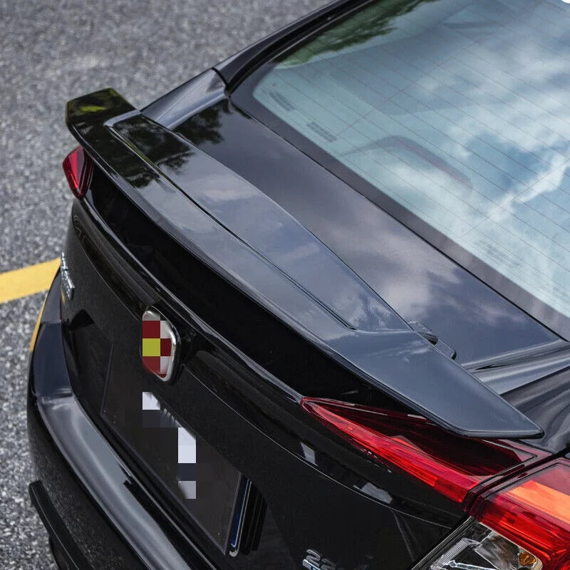 For 2016-2021 Honda Civic Sedan Trunk Spoiler Wing Lip Glossy Black Brake Light