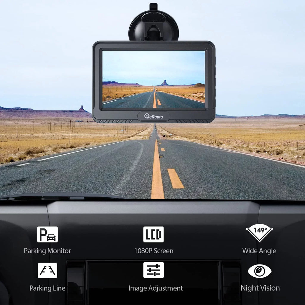 eRapta  Backup Camera with Monitor 4.3" License Plate Back up Camera for Car or Truck Vehicles Rear View Camera Reverse Camera with Night Vision  Waterproof