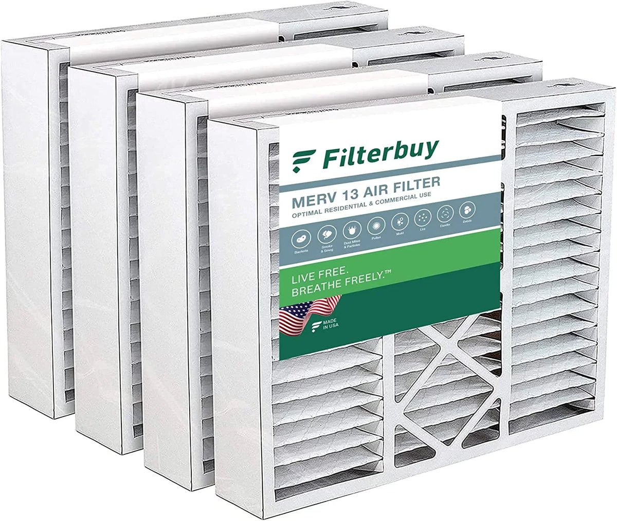 Filterbuy 16x20x5  13 Pleated   Furnace Air Filters for Honeywell  (4-Pack)