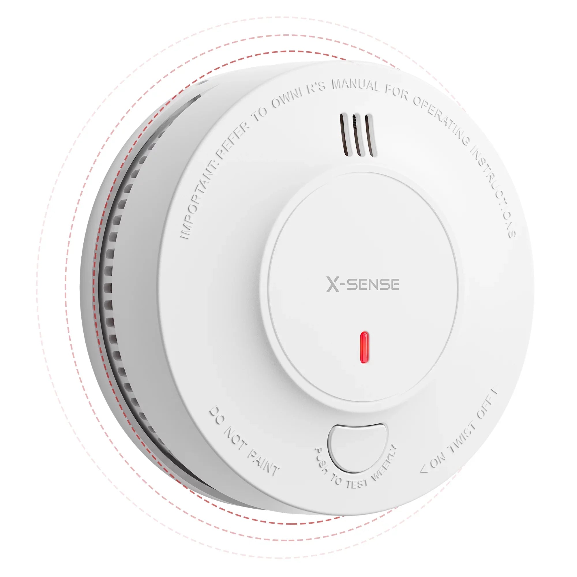 '-Sense Photoelectric Smoke Detector, Wireless Interconnected with over 820 ft Transmission Range, -