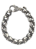Men's Stainless Steel Skull Cable Link Chain Bracelet